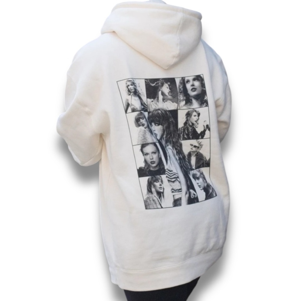 Taylor Swift The Eras Tour‎ Cream Hoodie with Black Backside Print Size M